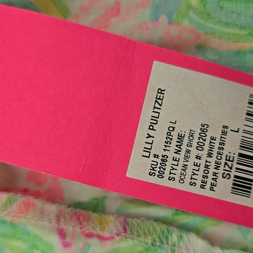 Lilly Pulitzer Ocean View Shorts Pear Necessities Pink and Green Shorts Size L - Picture 4 of 4